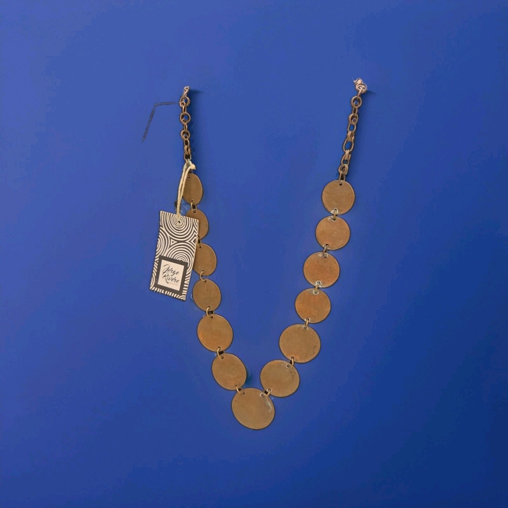 Real Pure Solid Copper Women's Necklace with Patina NWT‎ Handmade In Chile.